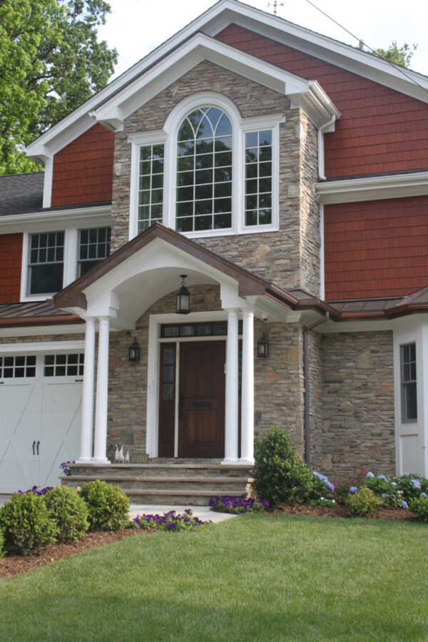 Front Door with Dark Stain