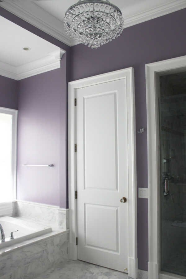 Purple and White Master Bathroom