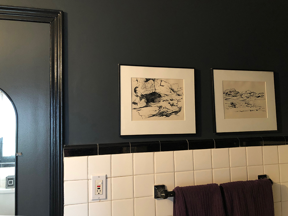 painting bathroom walls almost black